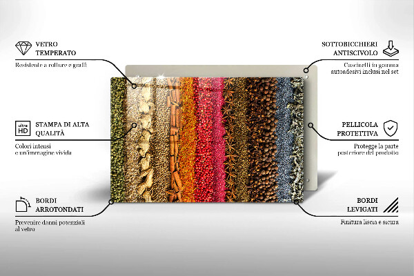 Tábua para cozinha Especiarias coloridas