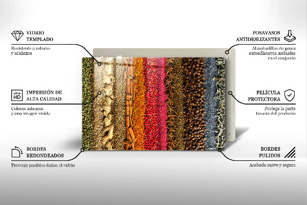 Tábua para cozinha Especiarias coloridas