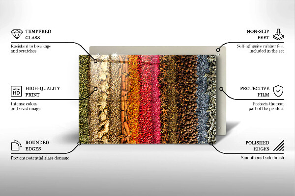 Tábua para cozinha Especiarias coloridas