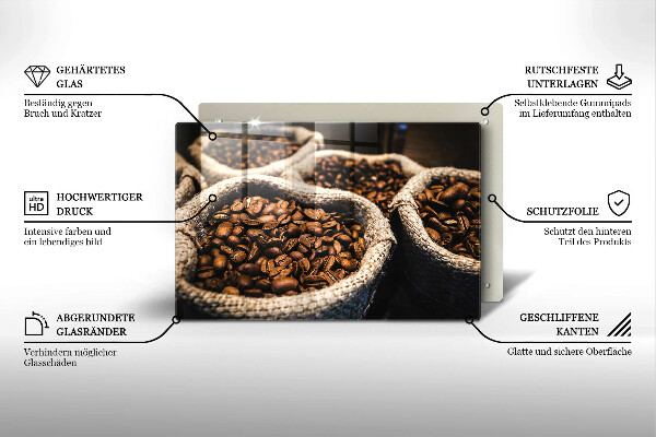 Tábua de cortar alimentos Sacos de grãos de café