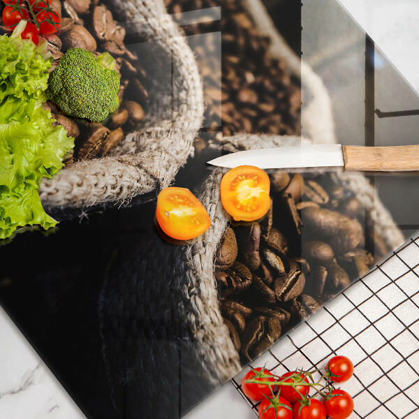 Tábua de cortar alimentos Sacos de grãos de café