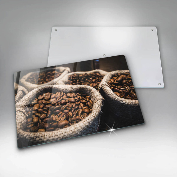 Tábua de cortar alimentos Sacos de grãos de café