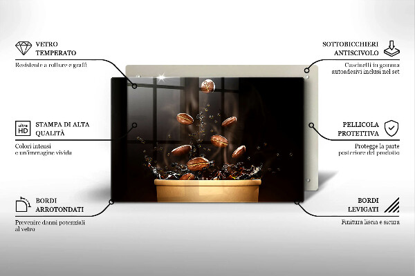 Tábua para corte Grãos de café quentes