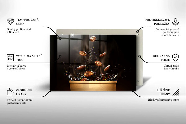 Tábua para corte Grãos de café quentes