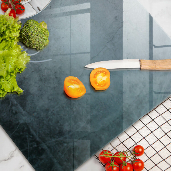 Tábua de corte de vidro Grãos de café e uma xícara