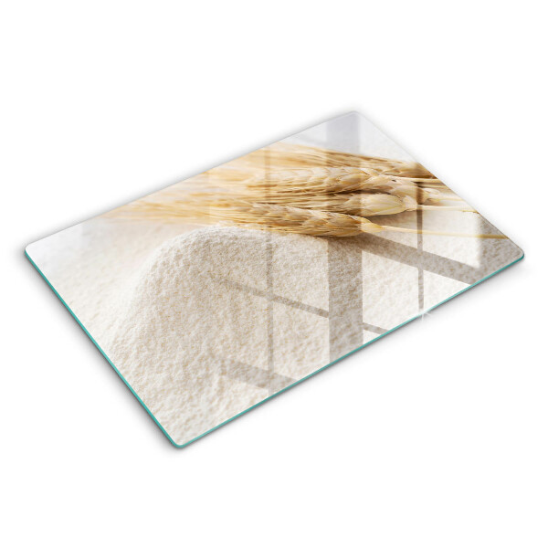 Tábua de cortar Farinha e espigas de grãos