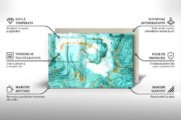 Tábua de corte de vidro Abstração azul