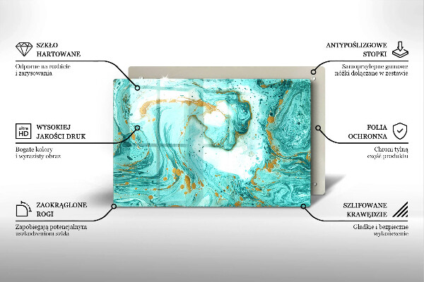 Tábua de corte de vidro Abstração azul