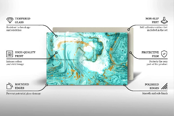 Tábua de corte de vidro Abstração azul