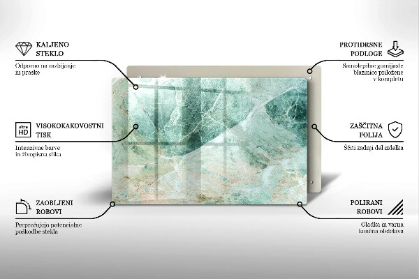Tábua de cortar de vidro Estrutura de pedra