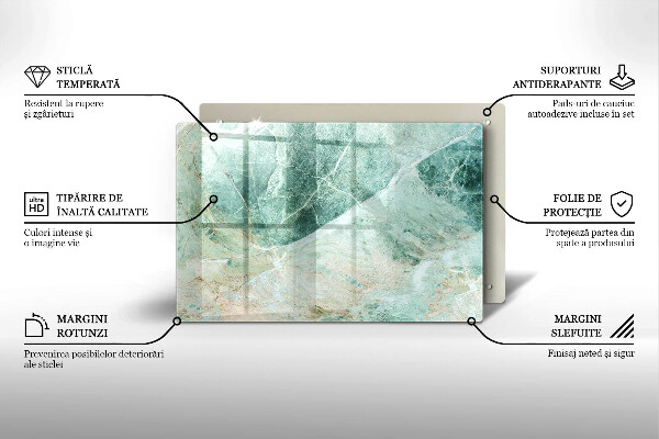 Tábua de cortar de vidro Estrutura de pedra