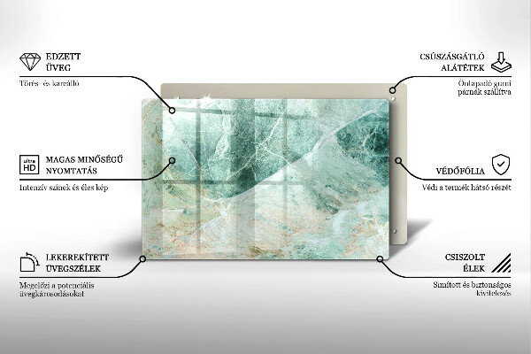 Tábua de cortar de vidro Estrutura de pedra