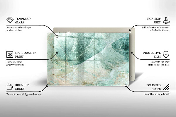 Tábua de cortar de vidro Estrutura de pedra