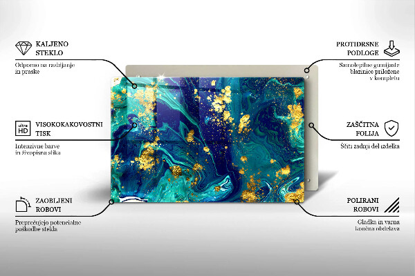 Tábua corte Abstração com ouro