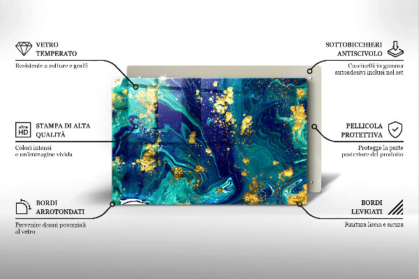 Tábua corte Abstração com ouro