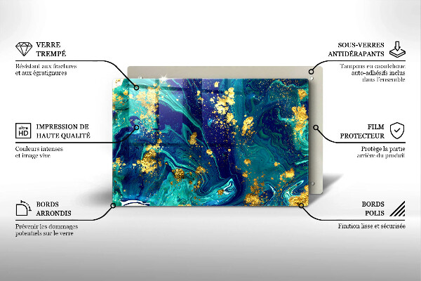 Tábua corte Abstração com ouro