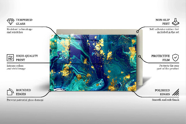 Tábua corte Abstração com ouro