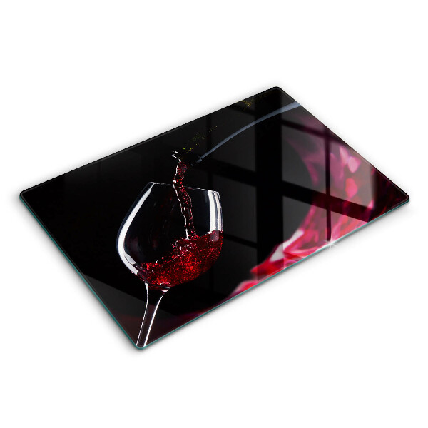 Tábua de vidro Um copo de vinho tinto