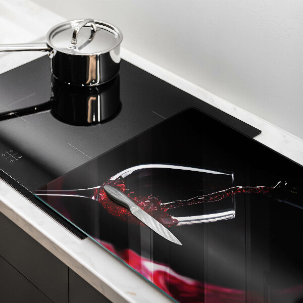 Tábua de vidro Um copo de vinho tinto