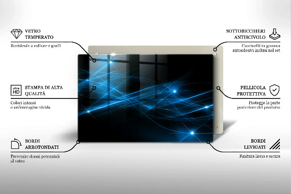 Tábua de cortar alimentos Fumaça azul abstrata