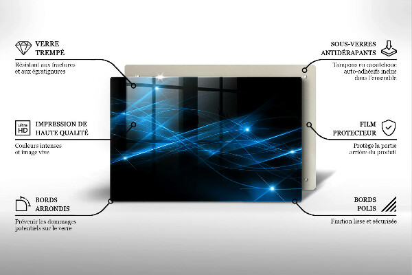 Tábua de cortar alimentos Fumaça azul abstrata