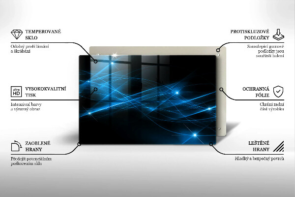 Tábua de cortar alimentos Fumaça azul abstrata