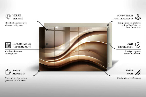 Tábua cozinha Linhas suaves de abstração
