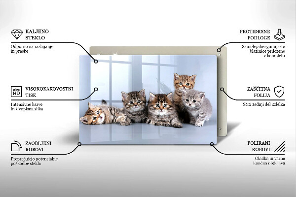 Tábua de vidro Gatinhos fofos