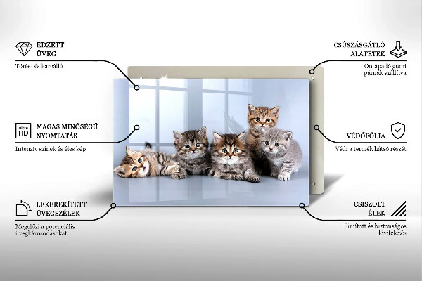 Tábua de vidro Gatinhos fofos