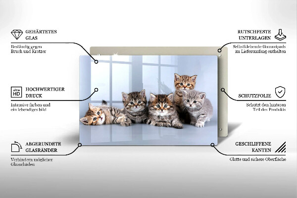 Tábua de vidro Gatinhos fofos