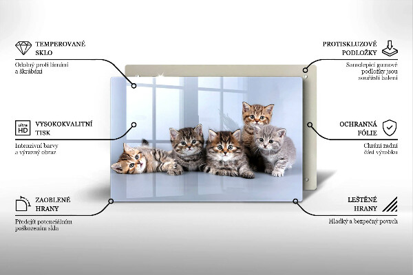 Tábua de vidro Gatinhos fofos