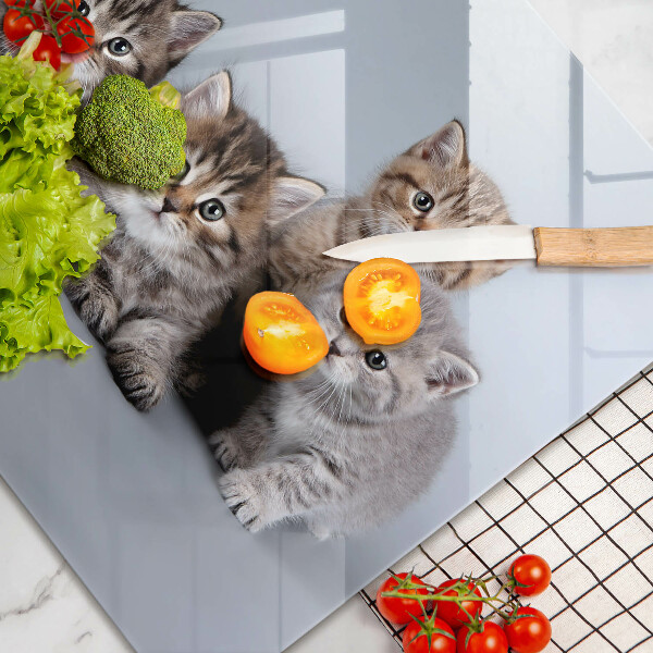 Tábua de vidro Gatinhos fofos