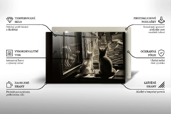 Tábua para cozinha Cidade dos gatos e janela
