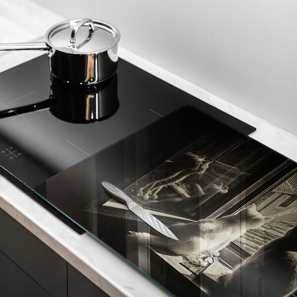 Tábua para cozinha Cidade dos gatos e janela