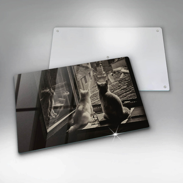 Tábua para cozinha Cidade dos gatos e janela