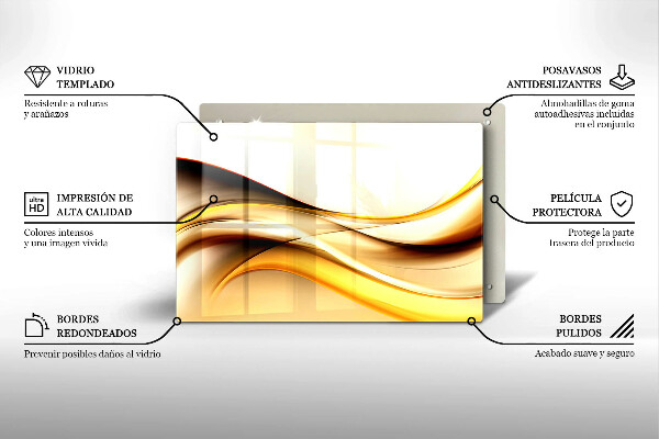Tábua para cozinha Linhas de fumaça abstratas