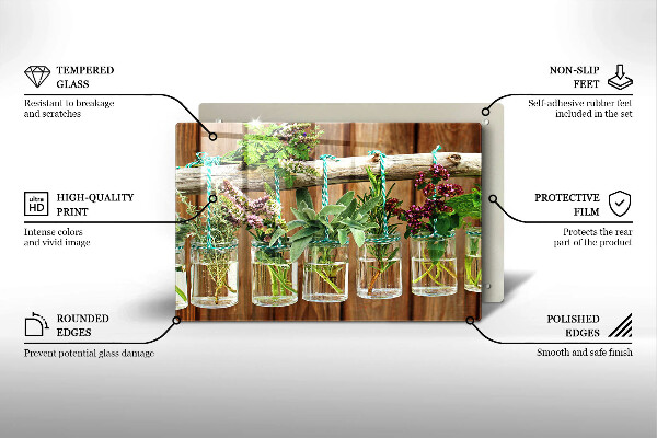 Tábua para corte Plantas de ervas vintage