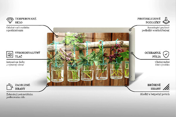 Tábua para corte Plantas de ervas vintage
