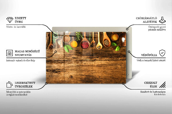 Tábua de cortar Colheres de madeira para especiarias