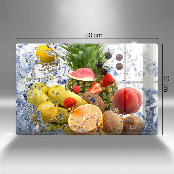 Tábua corte Frutas suculentas e água