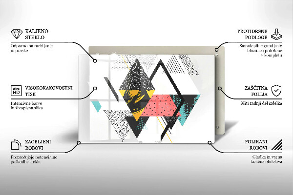 Tábua de vidro Triângulos abstratos