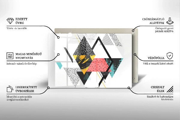 Tábua de vidro Triângulos abstratos