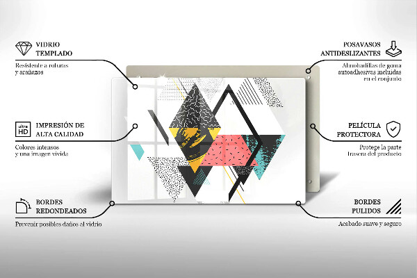 Tábua de vidro Triângulos abstratos