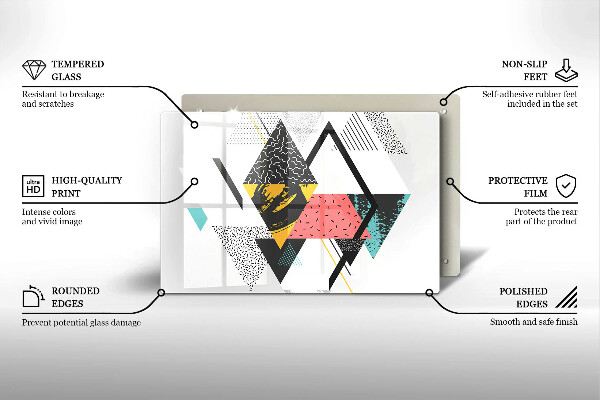 Tábua de vidro Triângulos abstratos