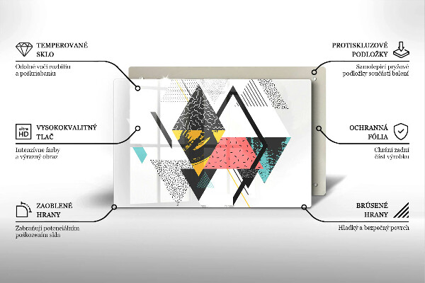 Tábua de vidro Triângulos abstratos