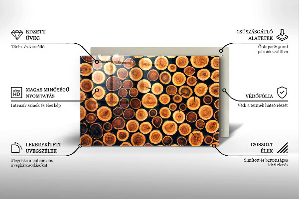 Tábua de cortar de vidro Tocos de árvores de madeira