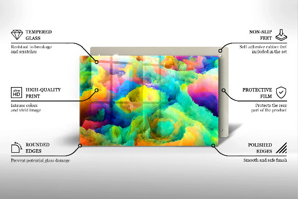 Tábua de corte de vidro Abstração colorida