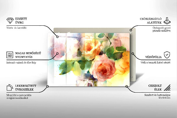 Tábua de cortar Flores pintadas