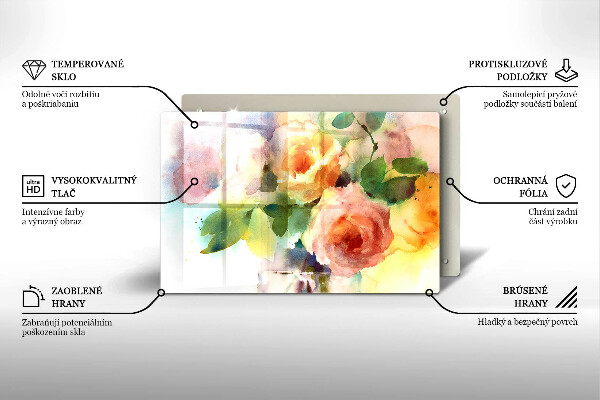 Tábua de cortar Flores pintadas