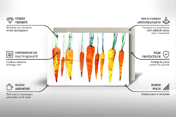 Tábua de cortar alimentos Ilustração de cenoura